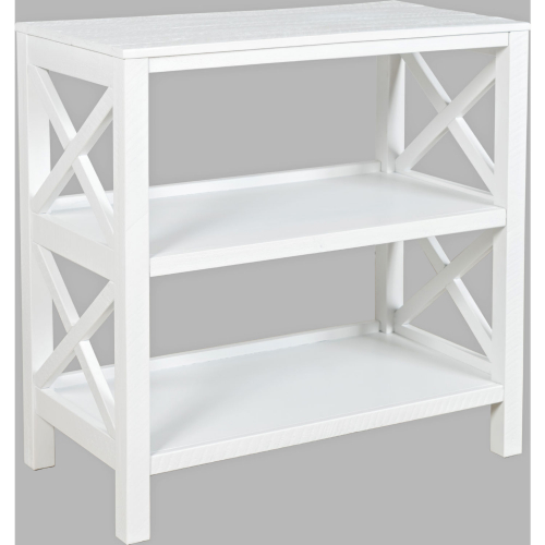 Bridgehampton X Side Bookcase in White Wood
